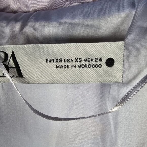 NWT ZARA Satin Printed Short Kimono 70s Lilac with Belt 7929/075 Size XS - Picture 8 of 16